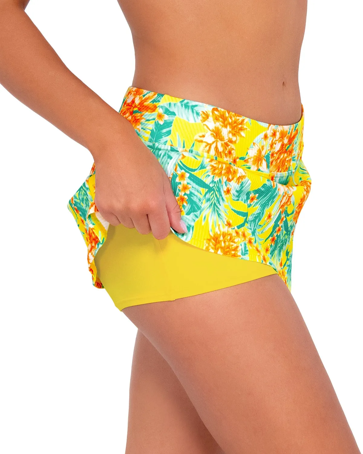 2024 Sunsets Golden Tropics Sandbar Rib Sporty Swim Skirt - 40B