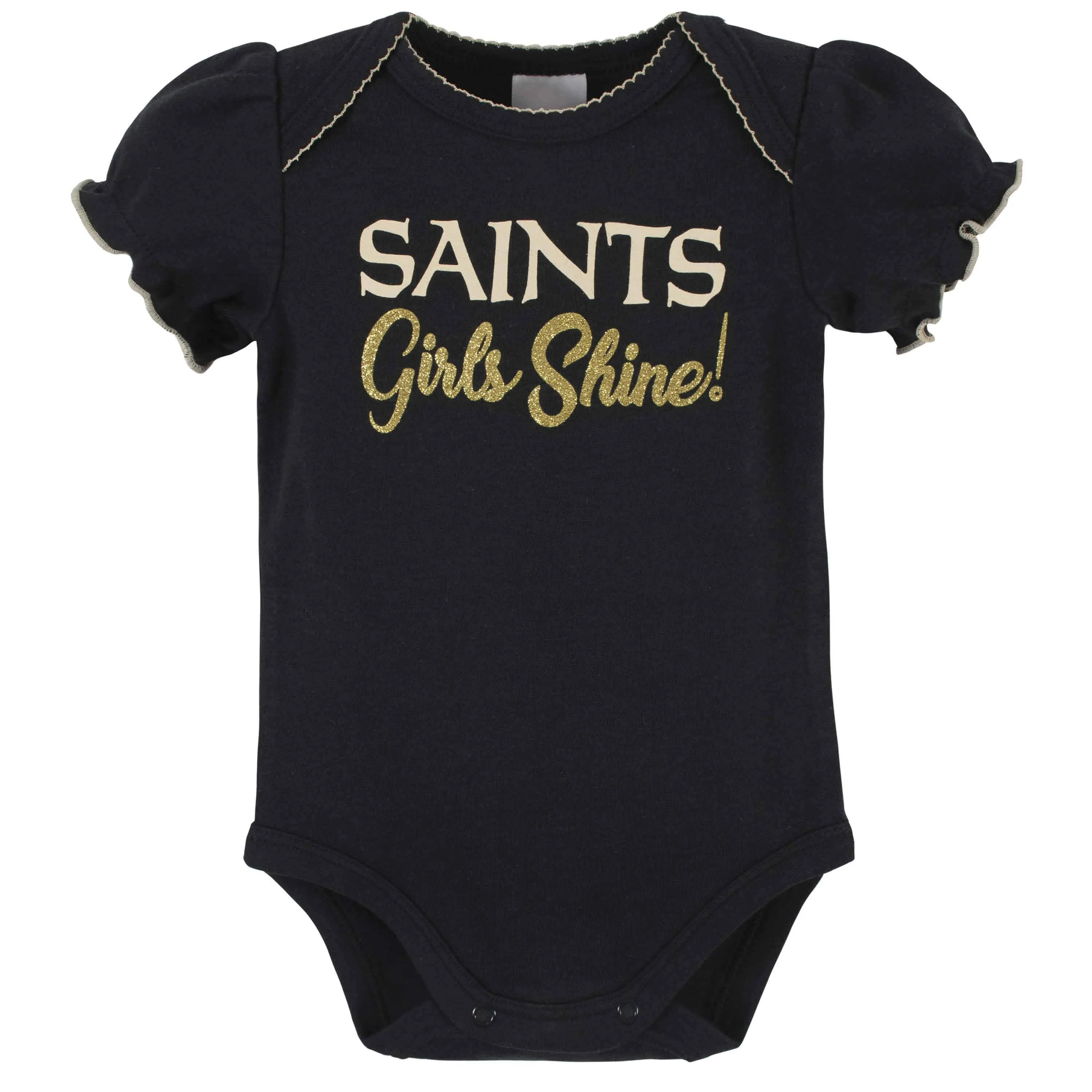 3-Pack Baby Girls New Orleans Saints Short Sleeve Bodysuits