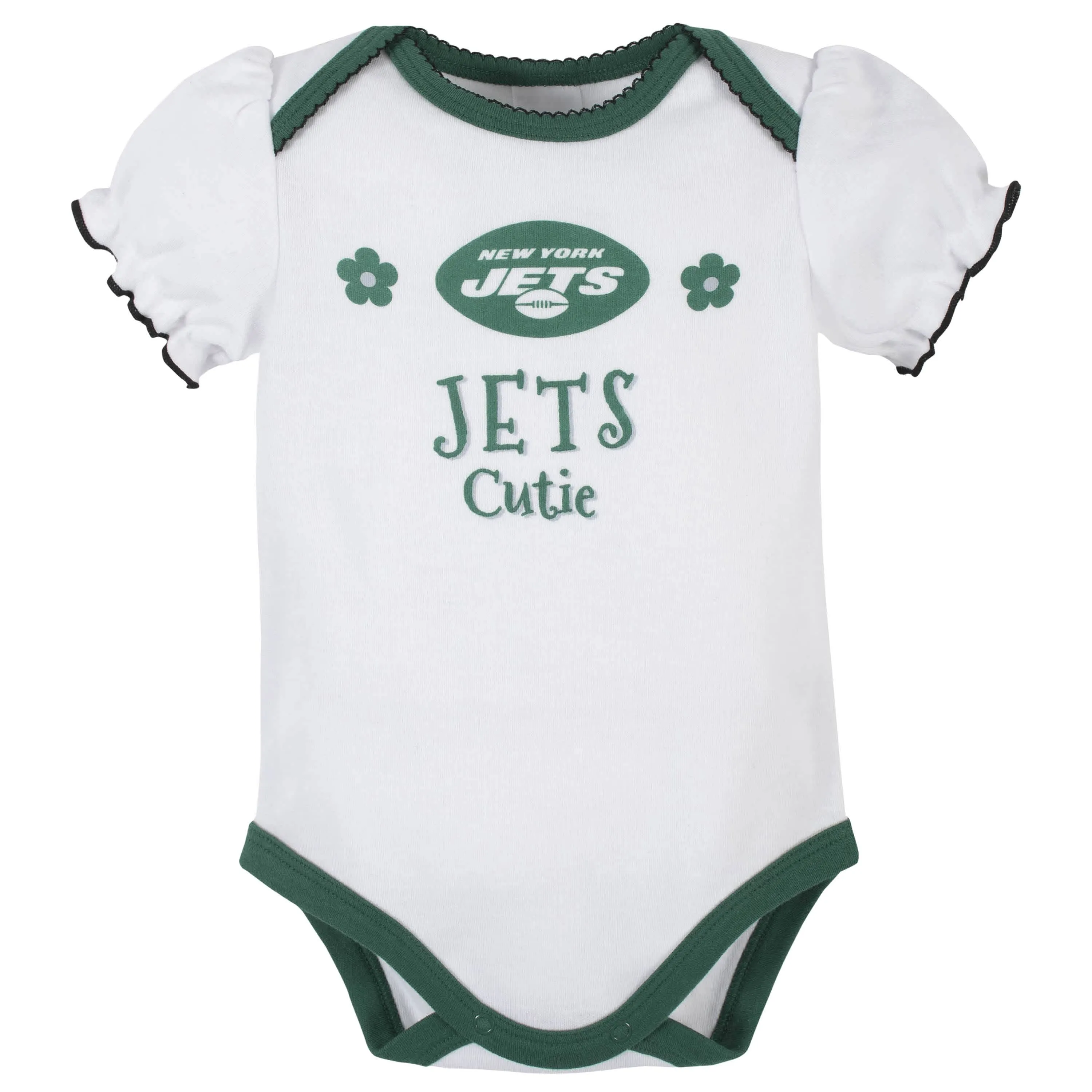 3-Pack Baby Girls New York Jets Short Sleeve Bodysuits