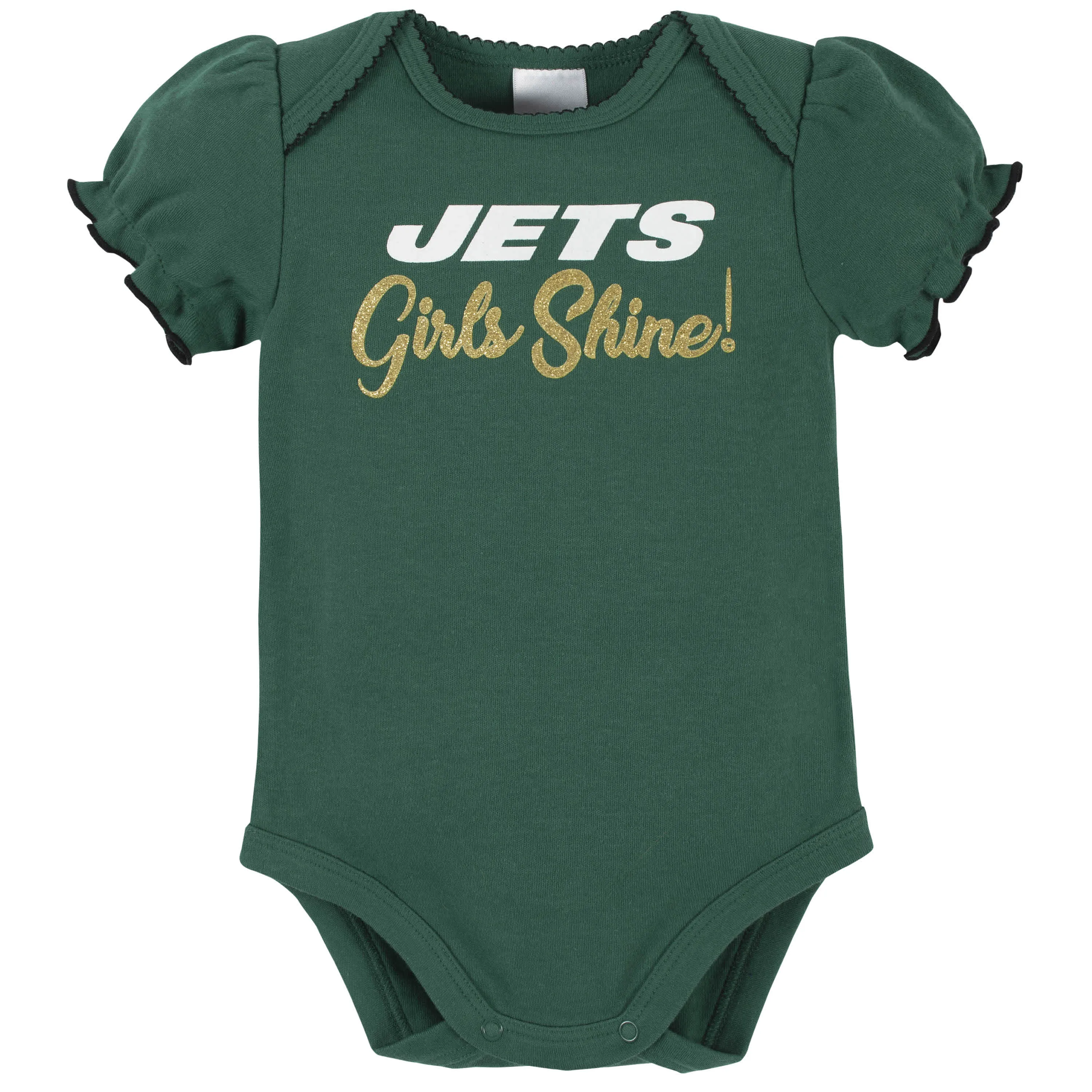 3-Pack Baby Girls New York Jets Short Sleeve Bodysuits