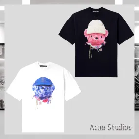 Acne Studios  |Unisex Plain Cotton Short Sleeves Logo Designers T-Shirts