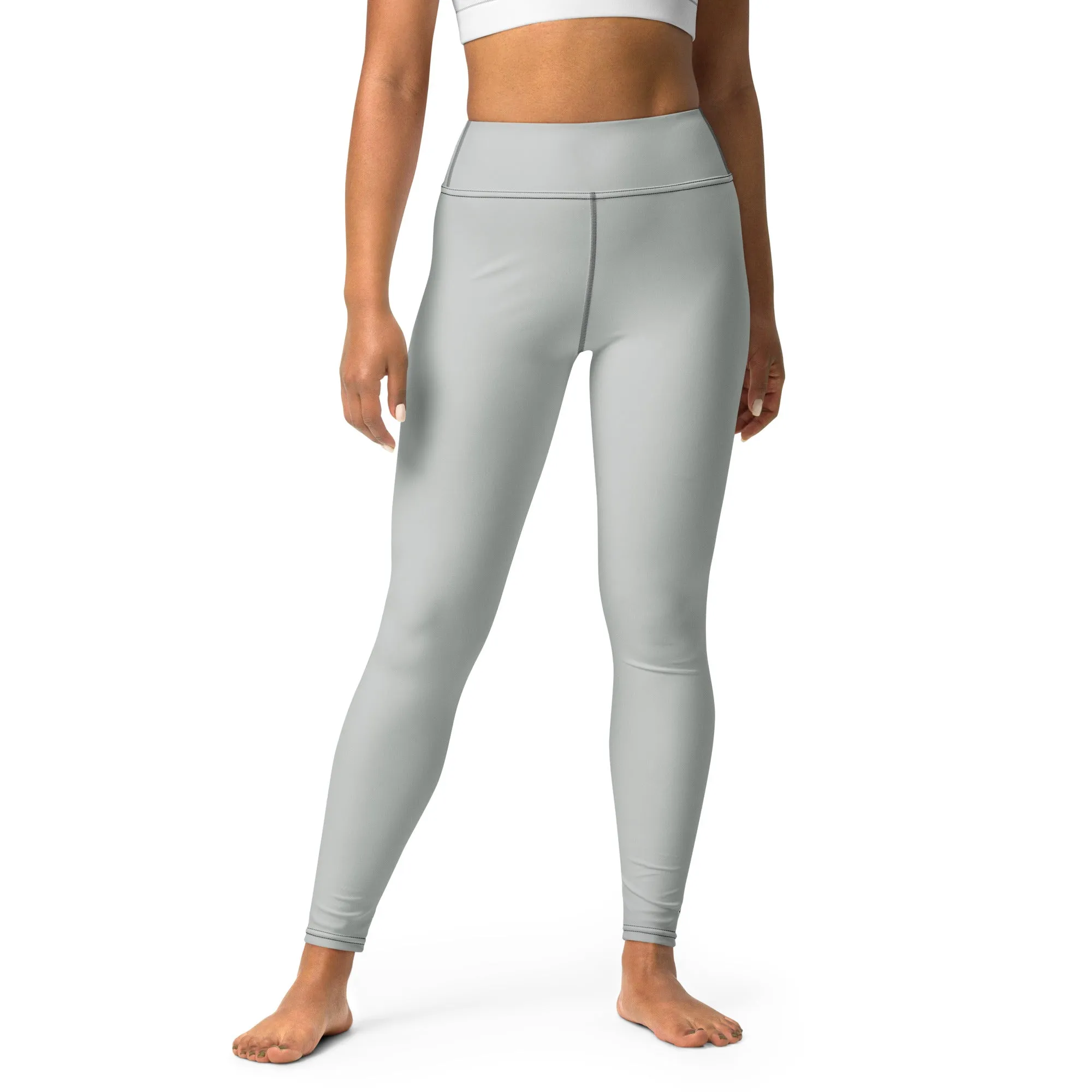 Active Chic: Women's Solid Color Yoga Pants Leggings - Smoke