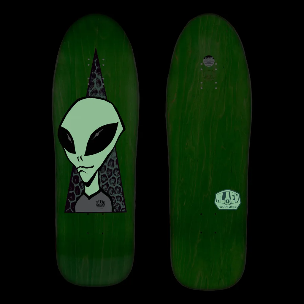 Alien Workshop Visitor 1990 Reissue Deck 9.675" X 31.675" (Glow & Green)