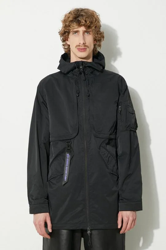 Alpha Industries jacket Utility Fishtail UV men's black color 146117UV