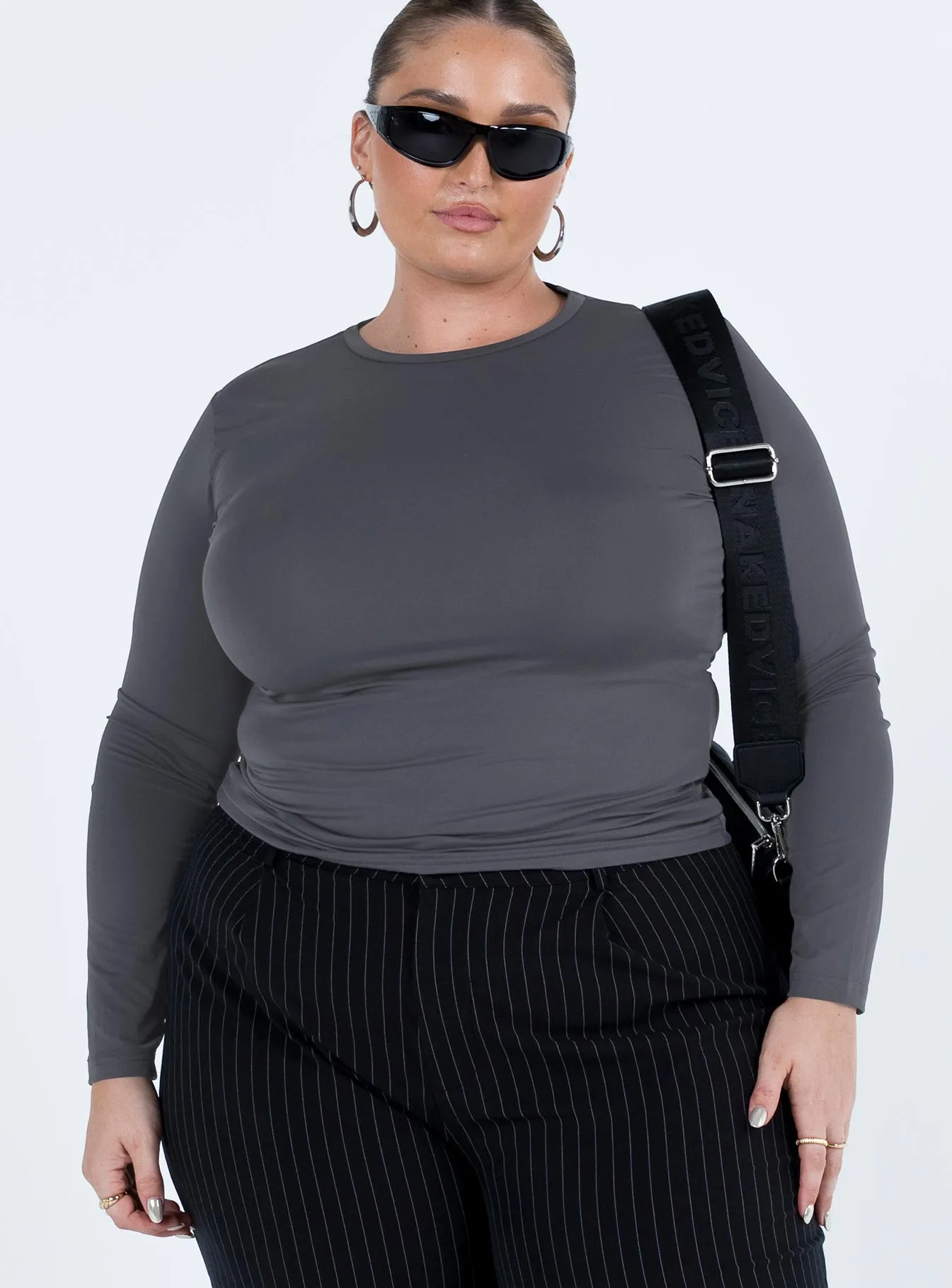 Arnim Long Sleeve Top Grey Curve