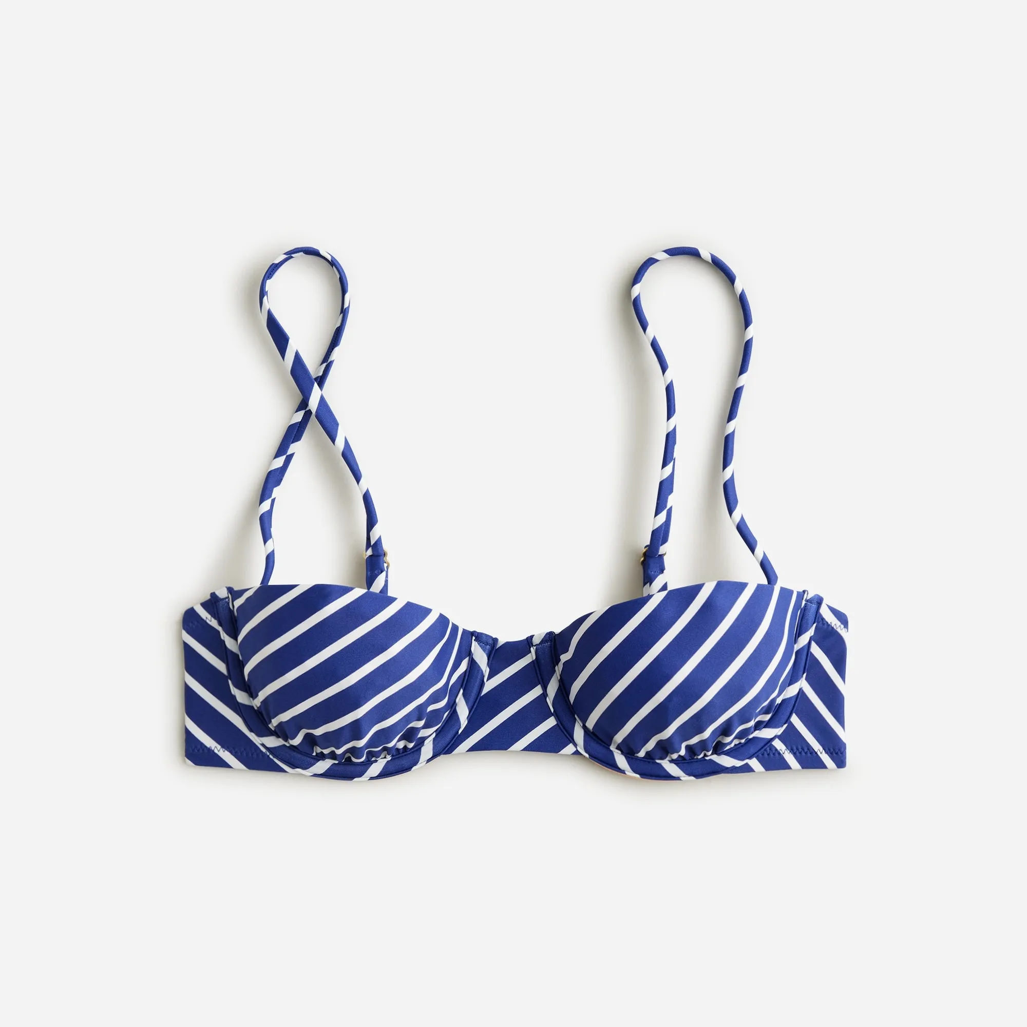 Balconette underwire bikini top in stripe