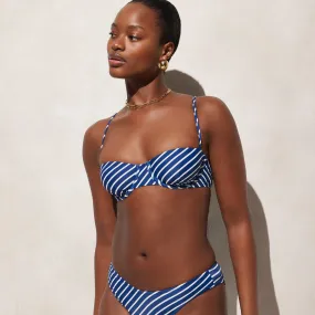 Balconette underwire bikini top in stripe