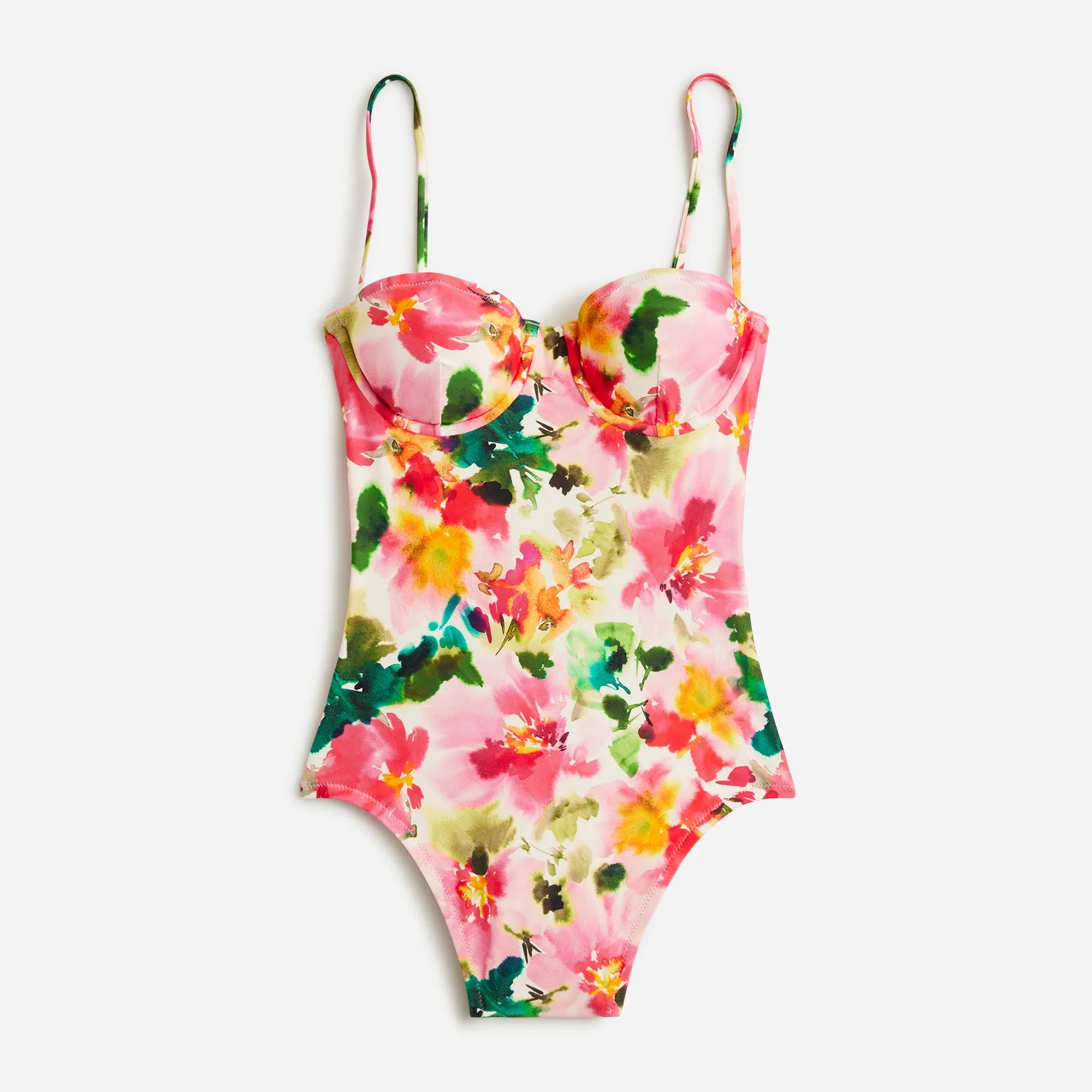 Balconette underwire one-piece swimsuit in floral