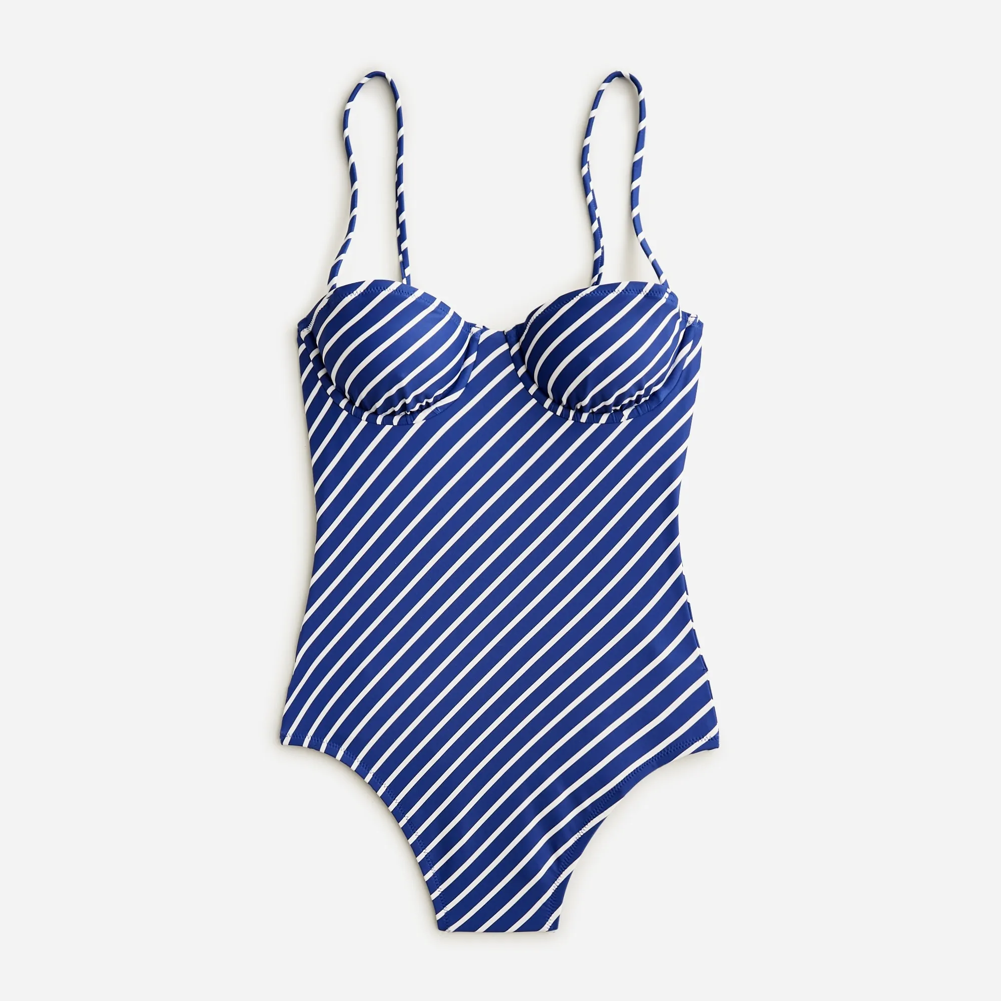 Balconette underwire one-piece swimsuit in stripe