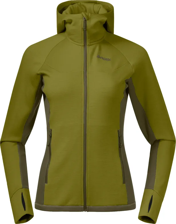 Bergans Women's Cecilie Wool Hood Jacket Trail Green/Dark Olive Green | Buy Bergans Women's Cecilie Wool Hood Jacket T