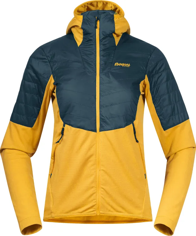 Bergans Women's Senja Midlayer Hood Jacket Light Golden Yellow/Orion Blue | Buy Bergans Women's Senja Midlayer Hood Ja