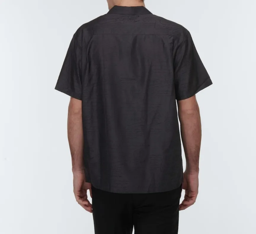 Berluti  |Silk Plain Cotton Short Sleeves Logo Luxury Shirts