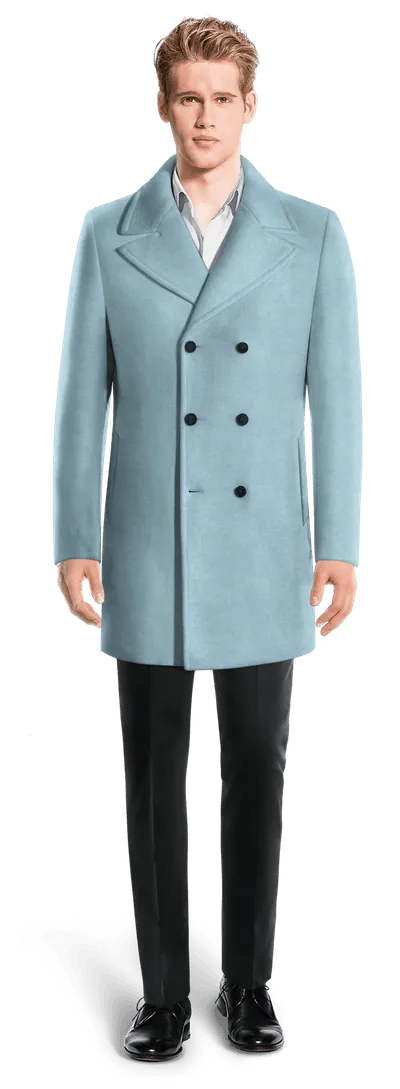 Blue Double-Breasted Coat