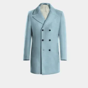 Blue Double-Breasted Coat