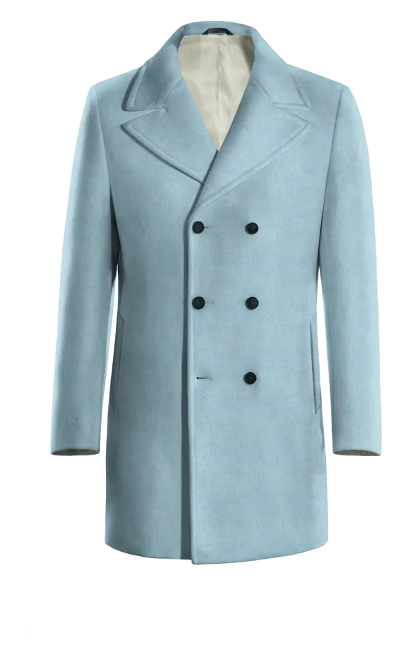 Blue Double-Breasted Coat