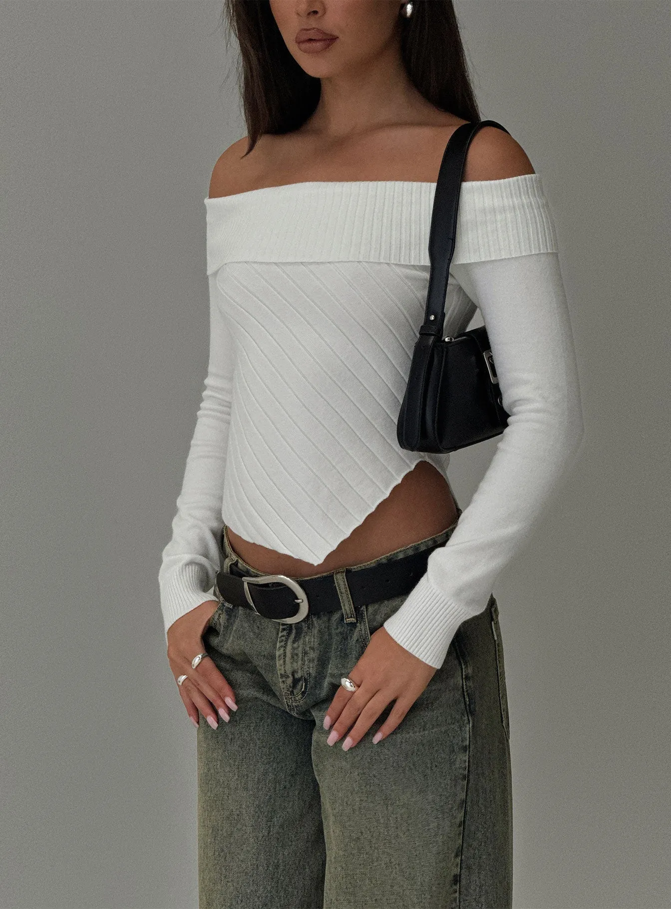 Brisa Long Sleeve Top White