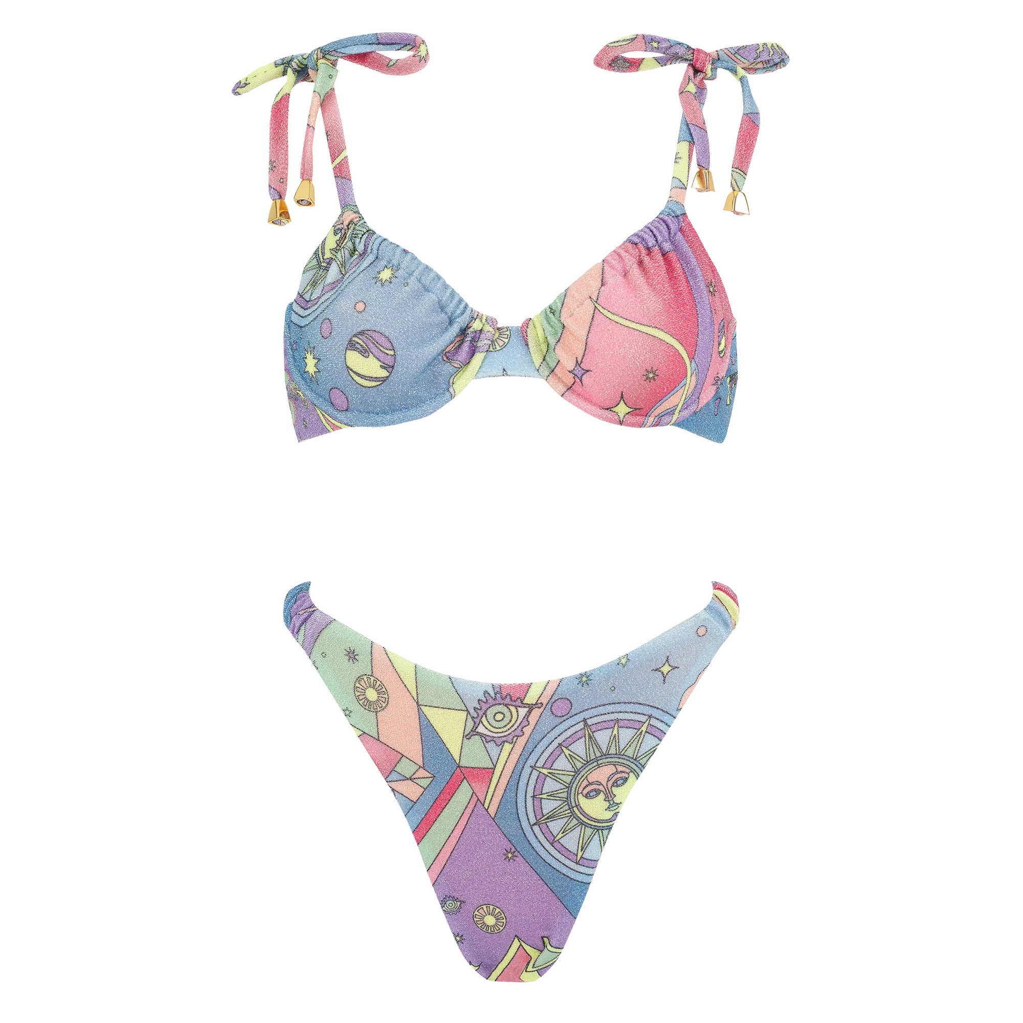 Britney High Cut Leg Multi-Coloured Bikini