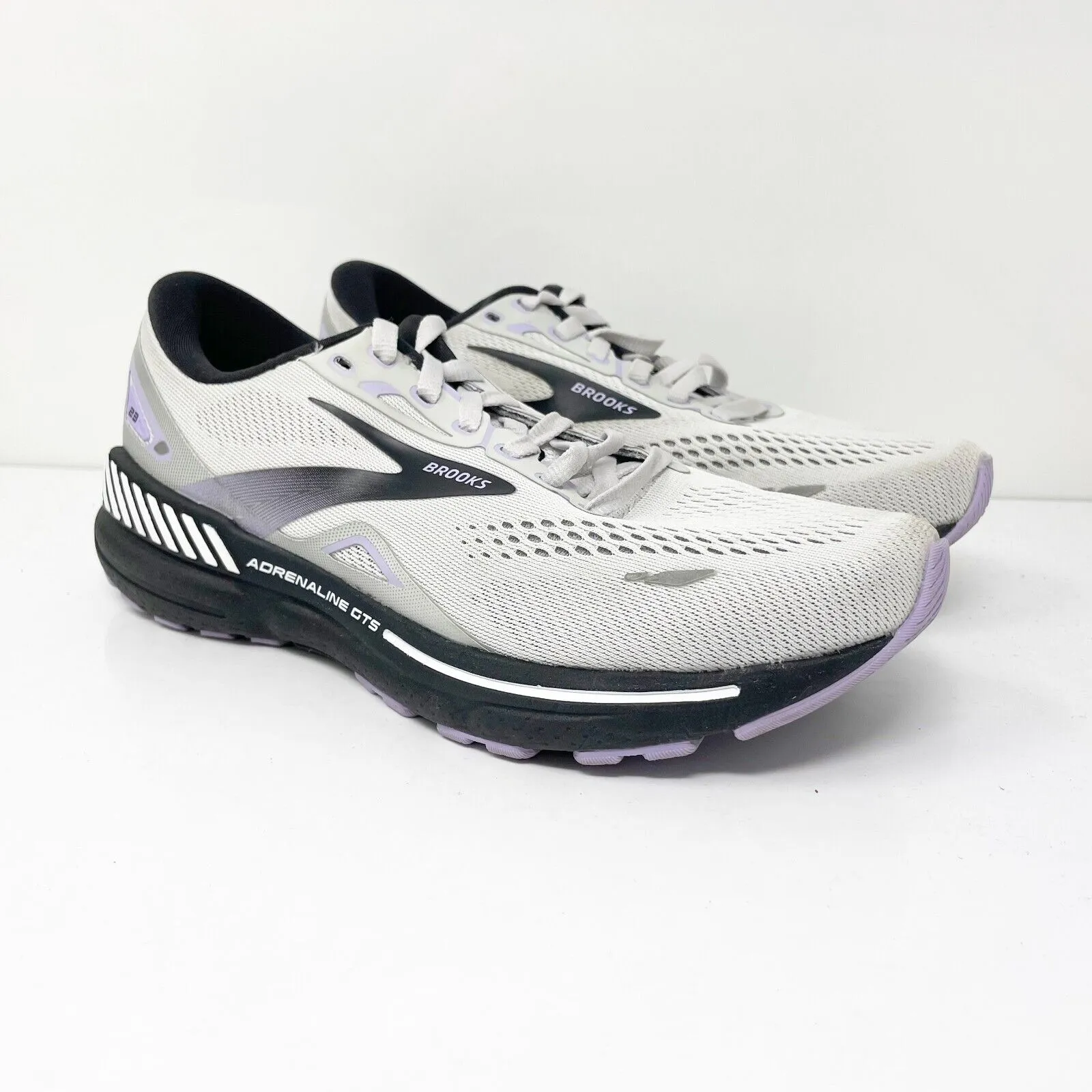 Brooks Womens Adrenaline GTS 23 1203811D039 Gray Running Shoes Sneaker Sz 7.5 D