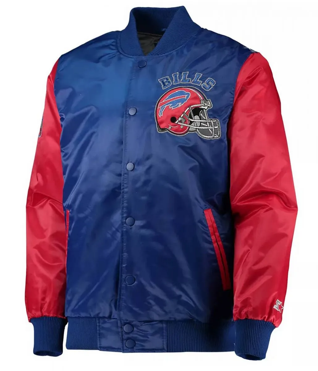 Buffalo Bills Locker Room Throwback Royal Blue and Red Jacket