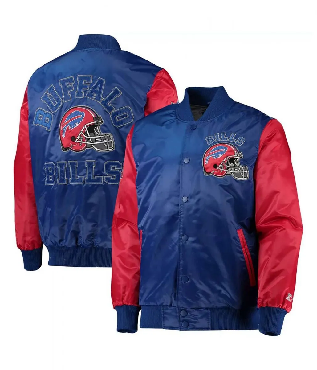 Buffalo Bills Locker Room Throwback Royal Blue and Red Jacket