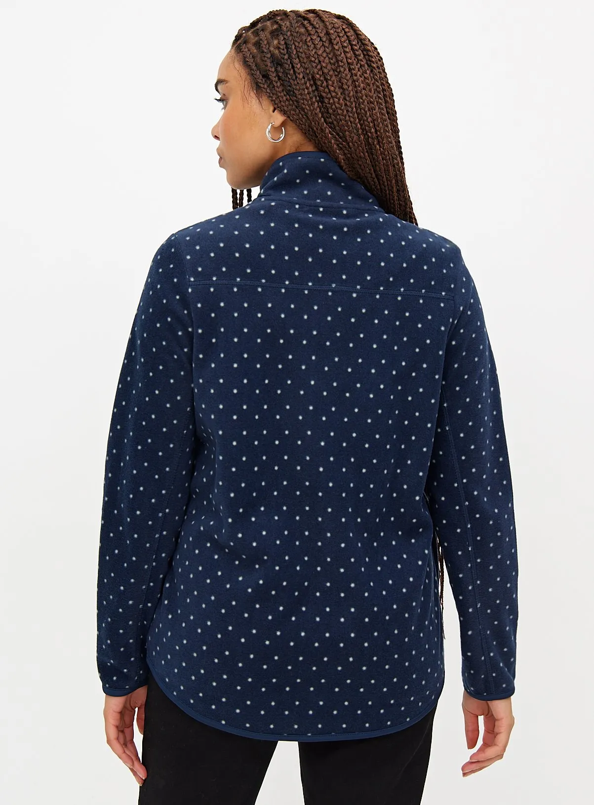 Buy Navy Spot Print Zip-Through Fleece XL | Hoodies and sweatshirts | Tu