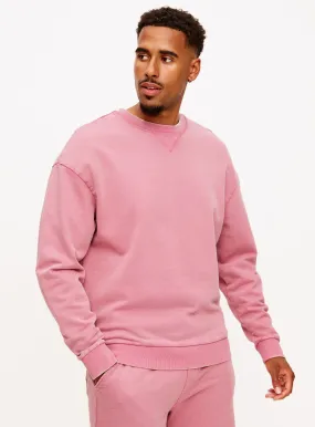 Buy Rose Pink Garment Dye Crew Neck Sweatshirt XXXXL | Sweatshirts and hoodies | Tu