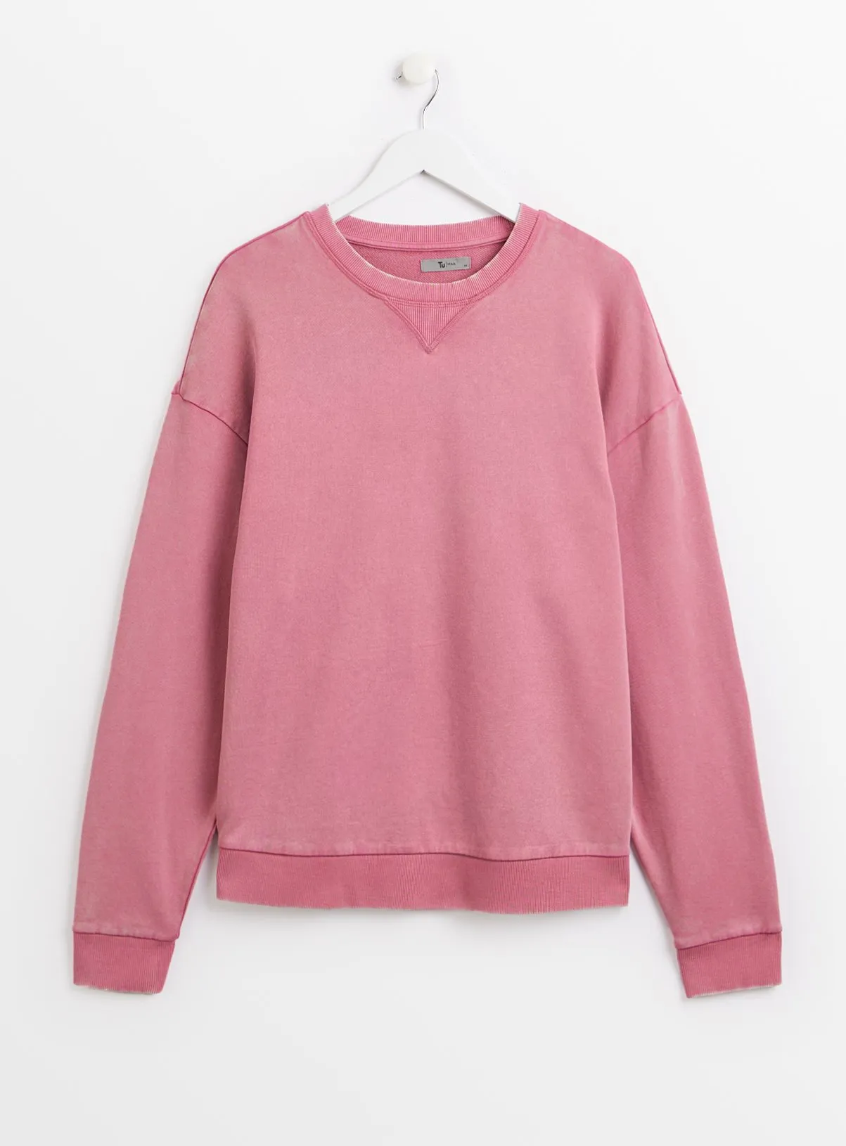 Buy Rose Pink Garment Dye Crew Neck Sweatshirt XXXXL | Sweatshirts and hoodies | Tu