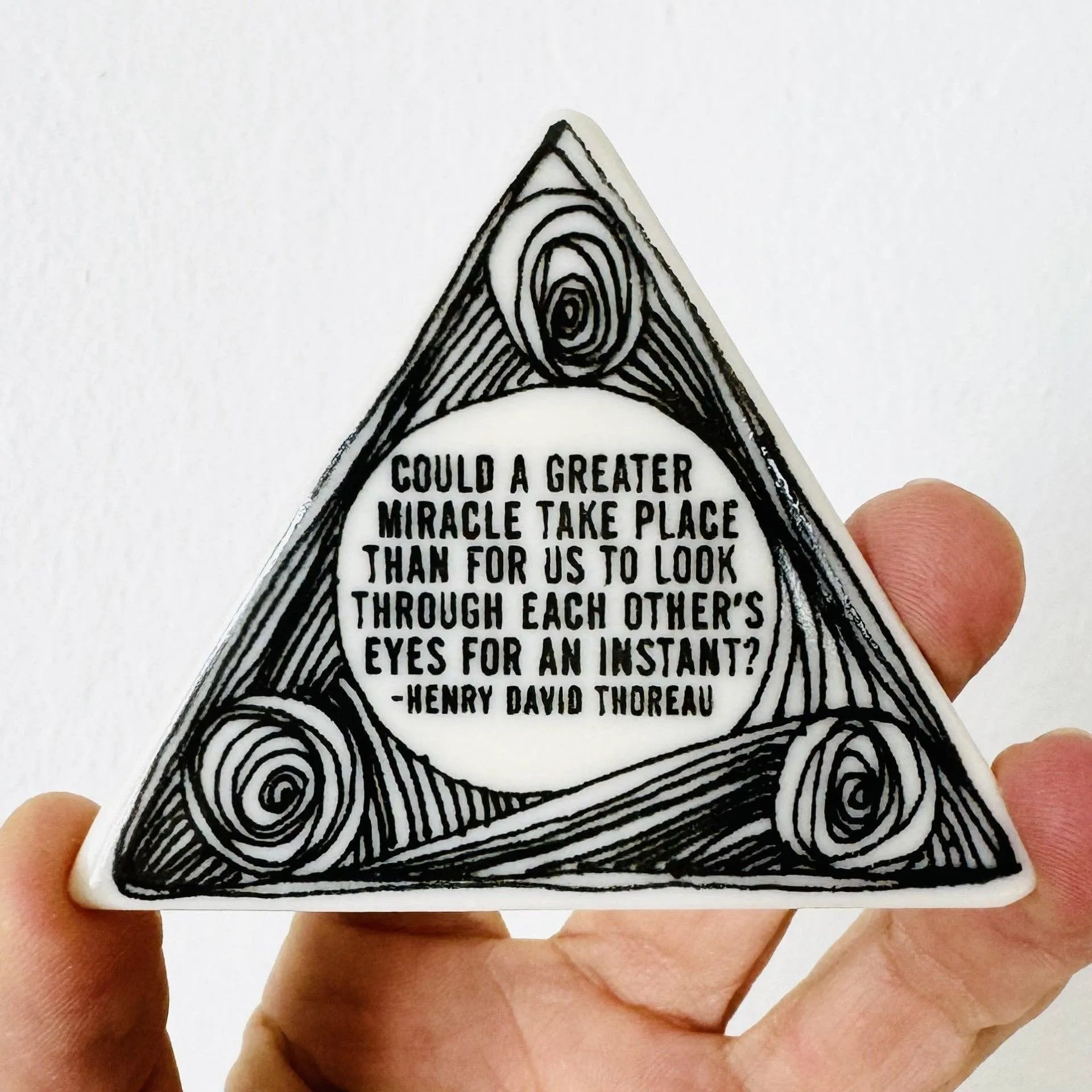 Ceramic screen printed henry david thoreau quote magnet