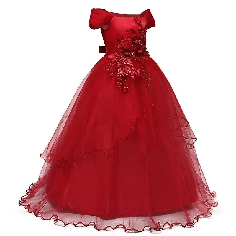 Christmas New Year Girls Costume Party Ball Gown Kids Princess First Communion Wedding Children Dresses