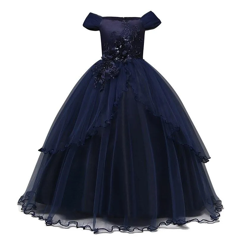 Christmas New Year Girls Costume Party Ball Gown Kids Princess First Communion Wedding Children Dresses