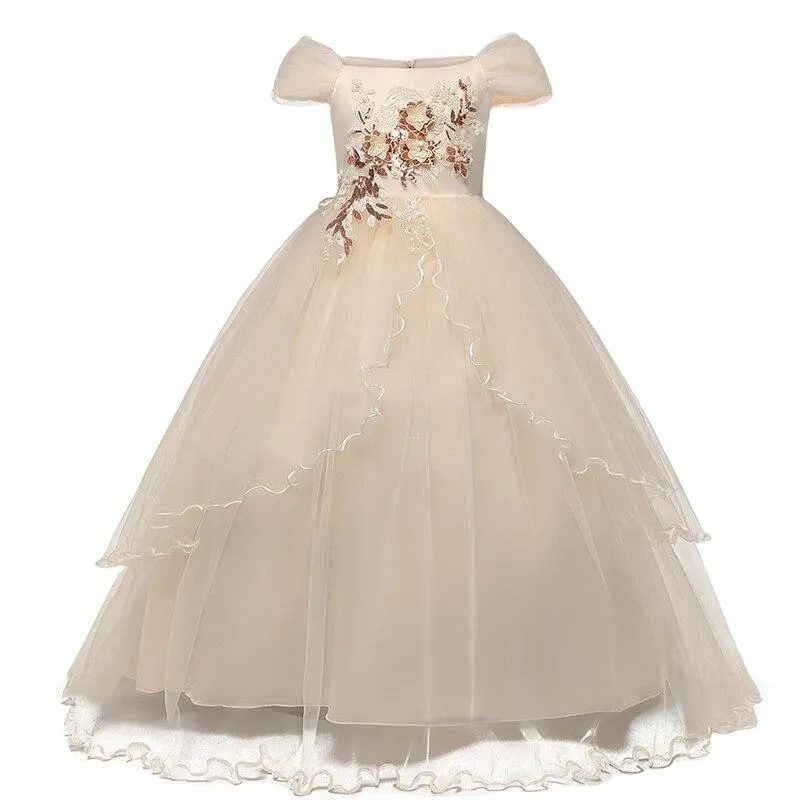 Christmas New Year Girls Costume Party Ball Gown Kids Princess First Communion Wedding Children Dresses