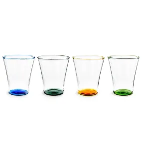 Color Accent Drinking Glasses - Set of 4 - Short