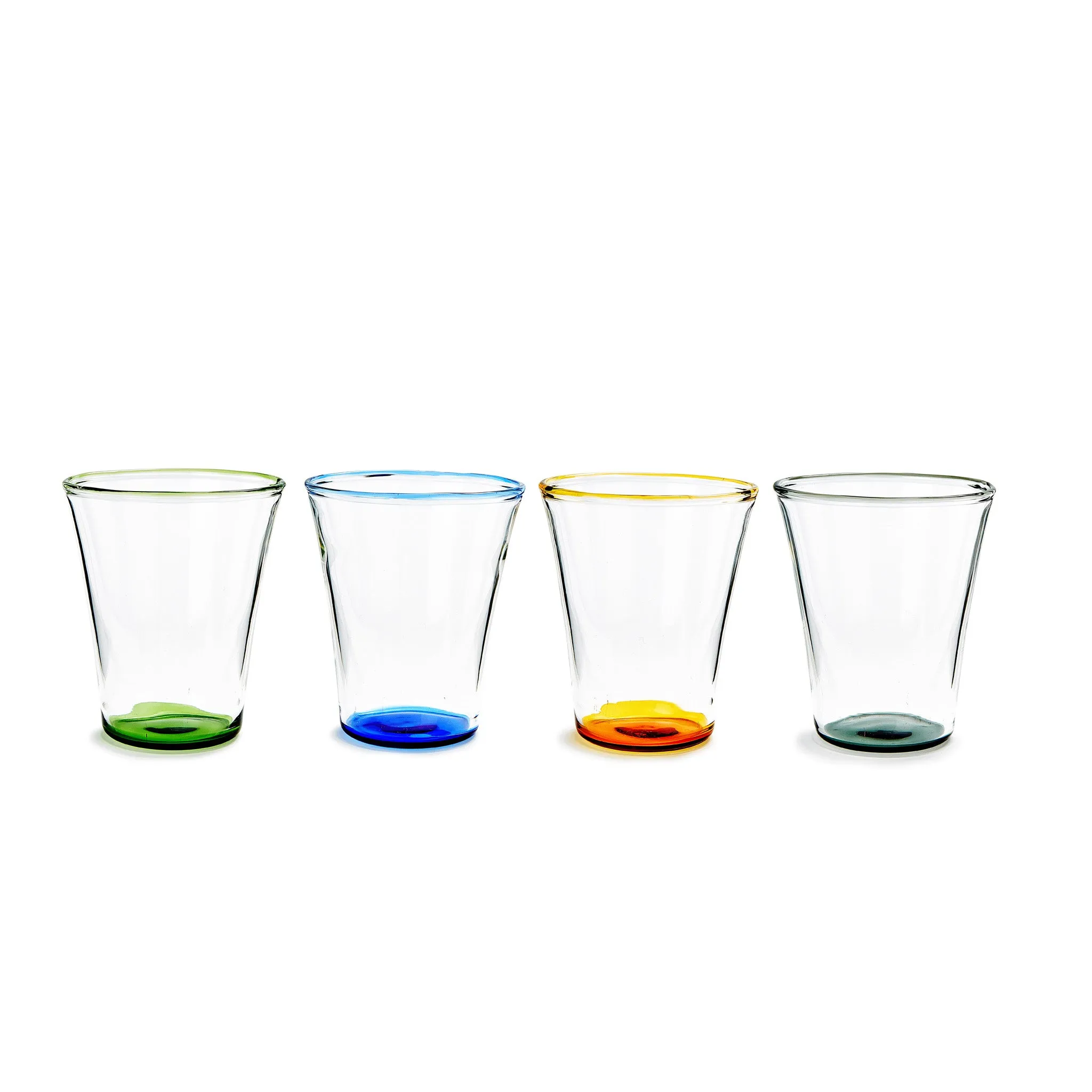 Color Accent Drinking Glasses - Set of 4 - Short