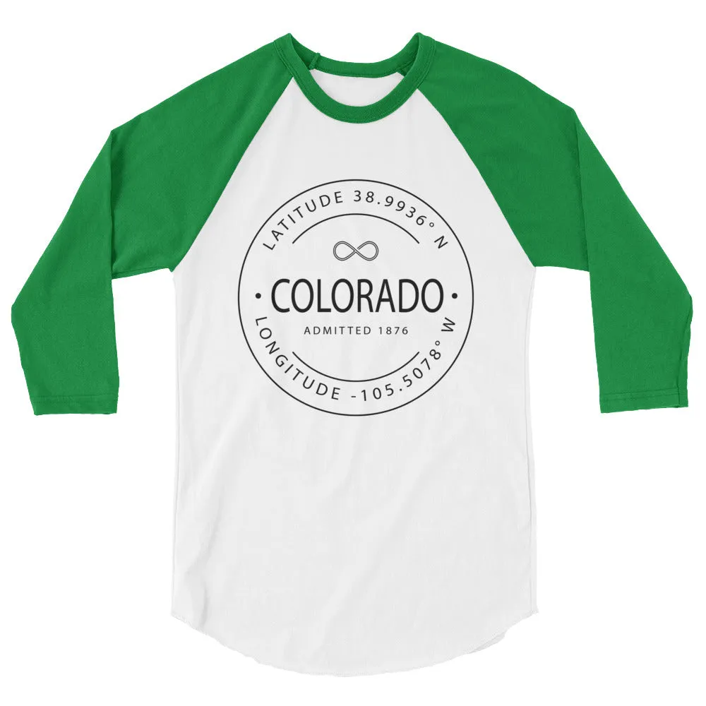 Colorado - 3/4 Sleeve Raglan Shirt - Latitude & Longitude