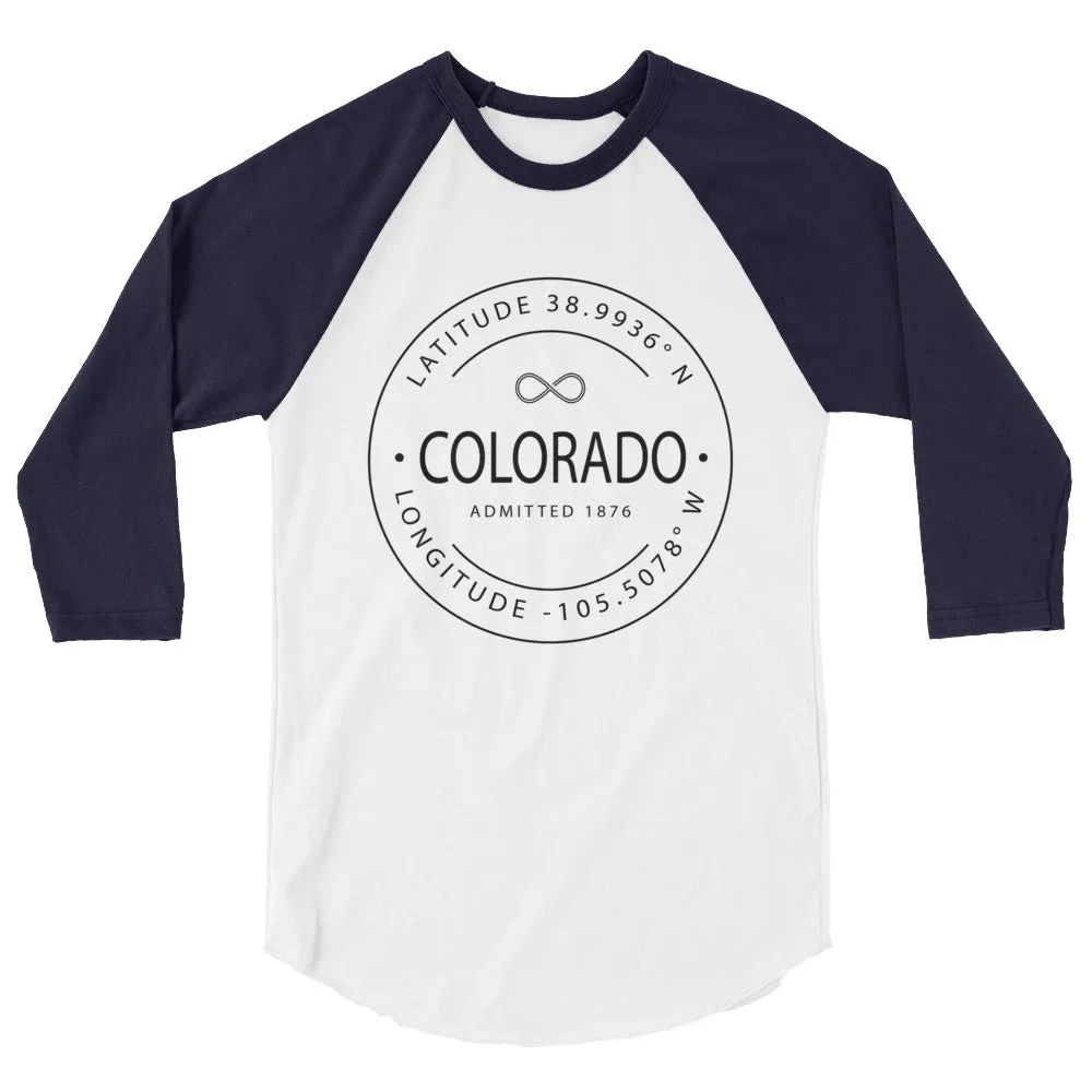 Colorado - 3/4 Sleeve Raglan Shirt - Latitude & Longitude