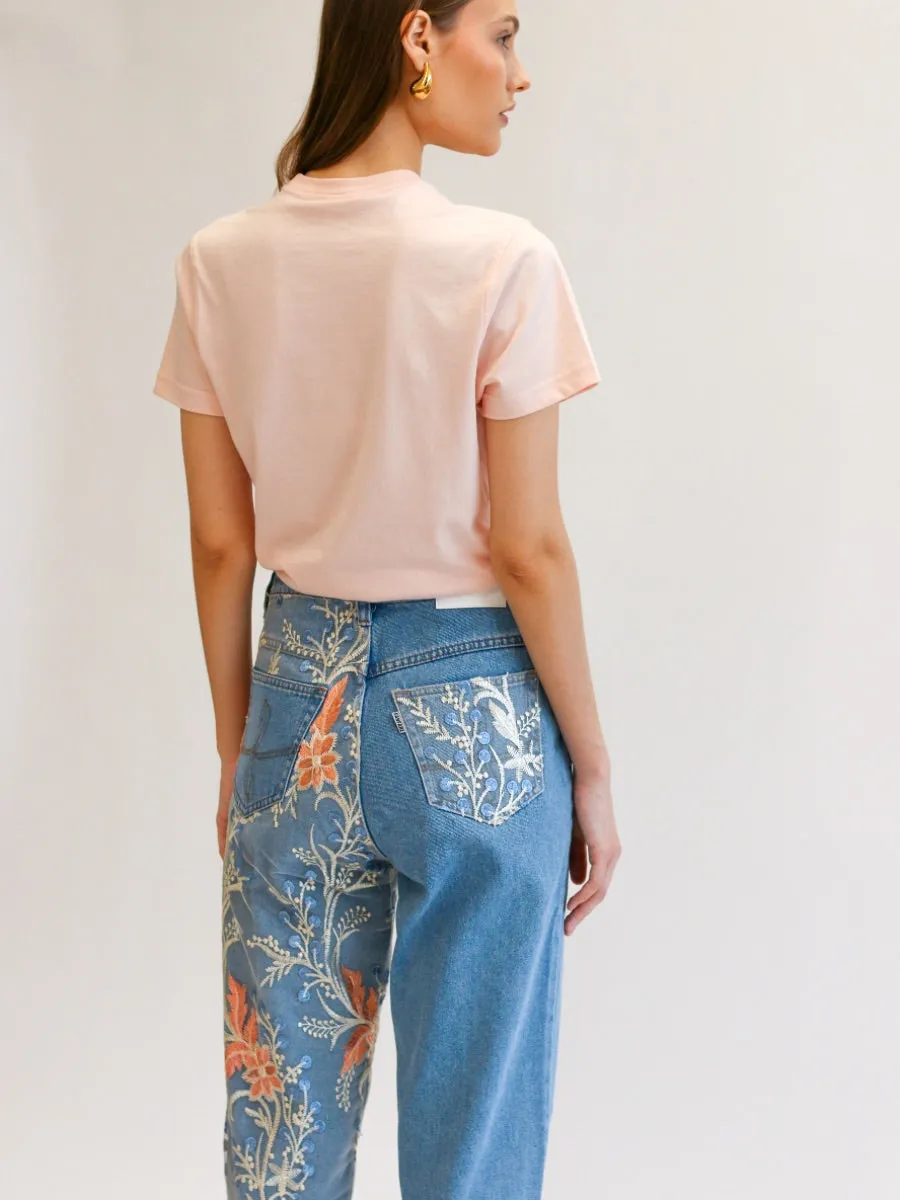 Delia Floral Embroidered Jeans