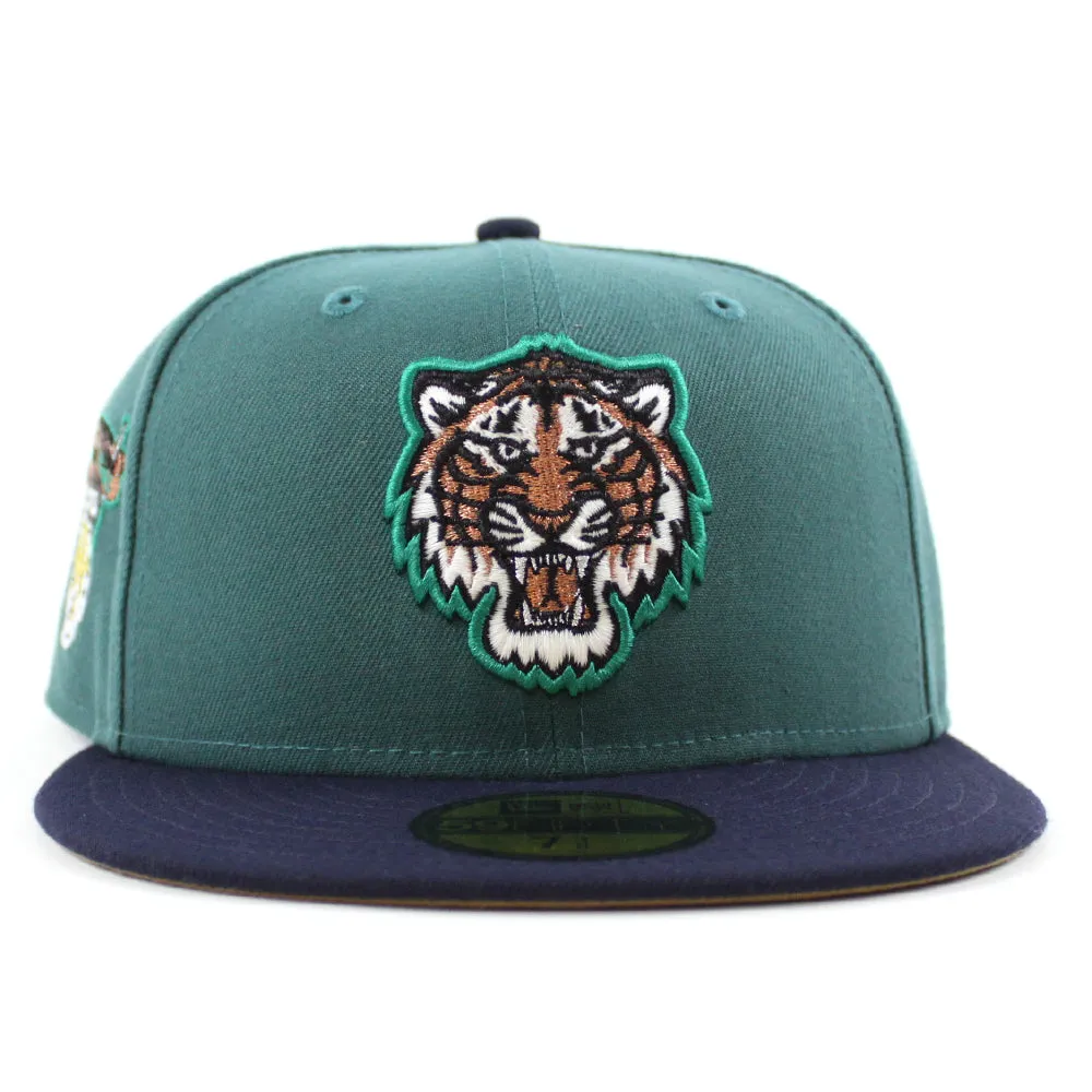 Detroit Tigers 2000 TIGER STADIUM New Era 59Fifty Fitted Hat (Glow in the Dark Needle Green Navy Khaki Under Brim)