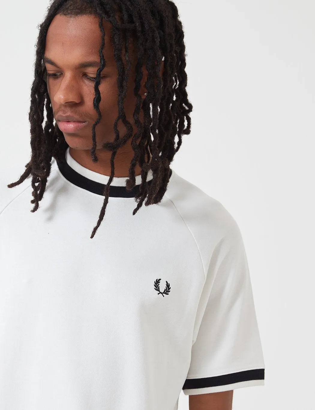 Fred Perry Raglan Sweat Top T-shirt - Snow White