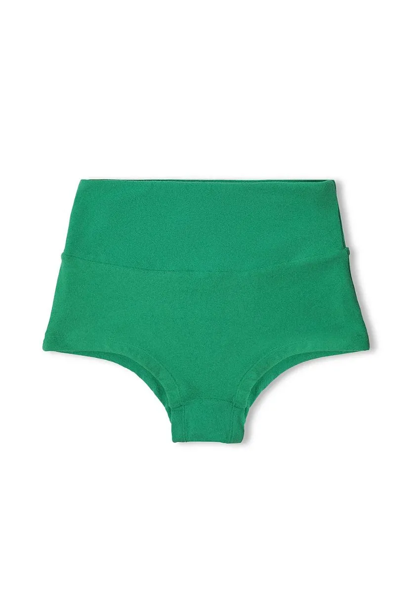 Green Towelling Boy Short - Green