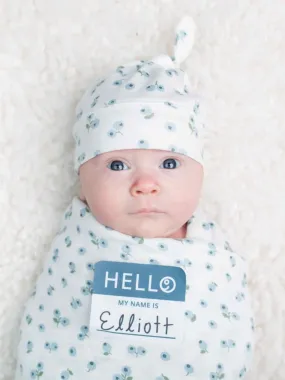 Hello World Hat & Swaddle Set – Blueberries