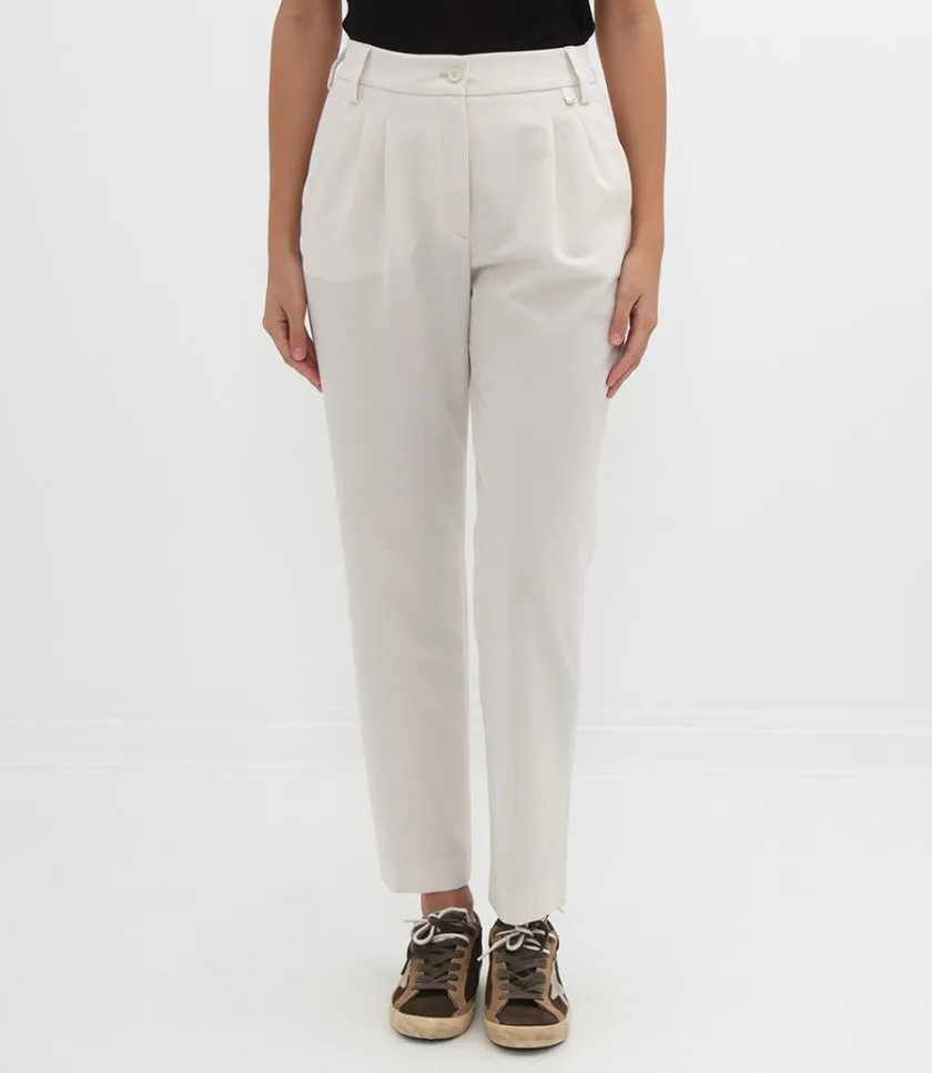 HERNOPLEATED VISCOSE EFFECT TROUSERS