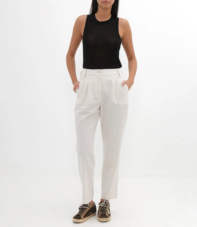 HERNOPLEATED VISCOSE EFFECT TROUSERS