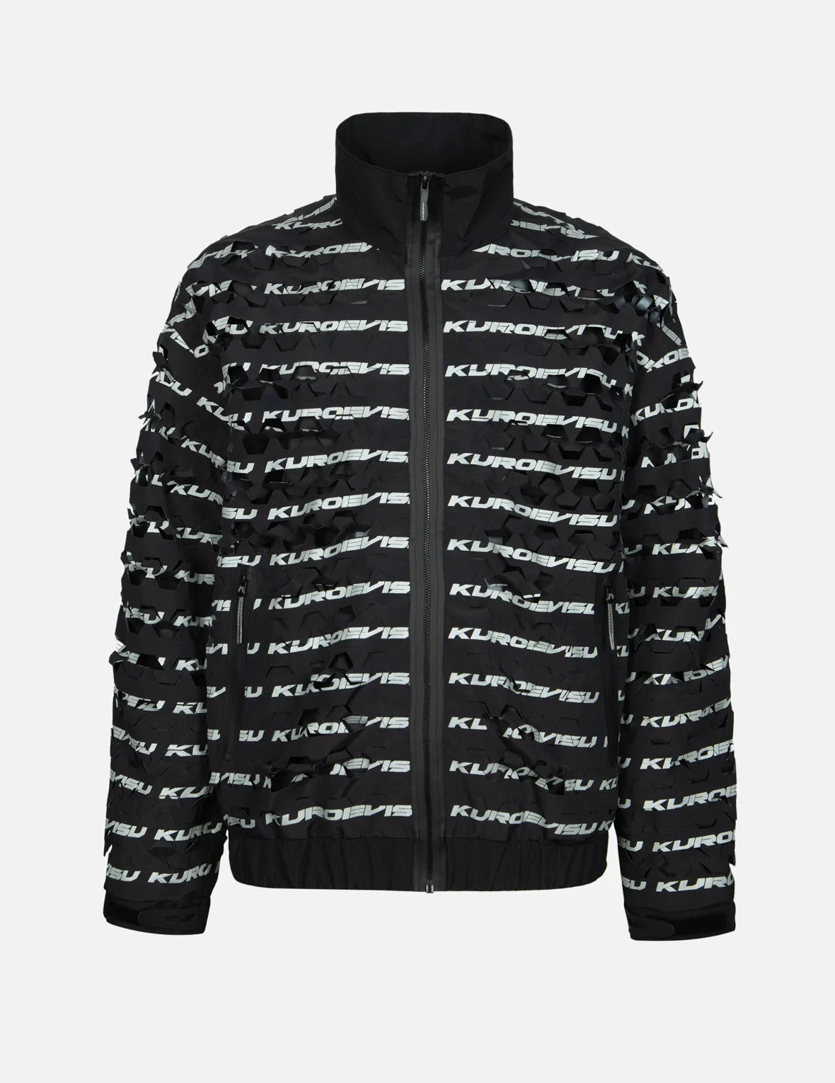 Hexagon Laser Cut Allover Print Relax Fit Jacket