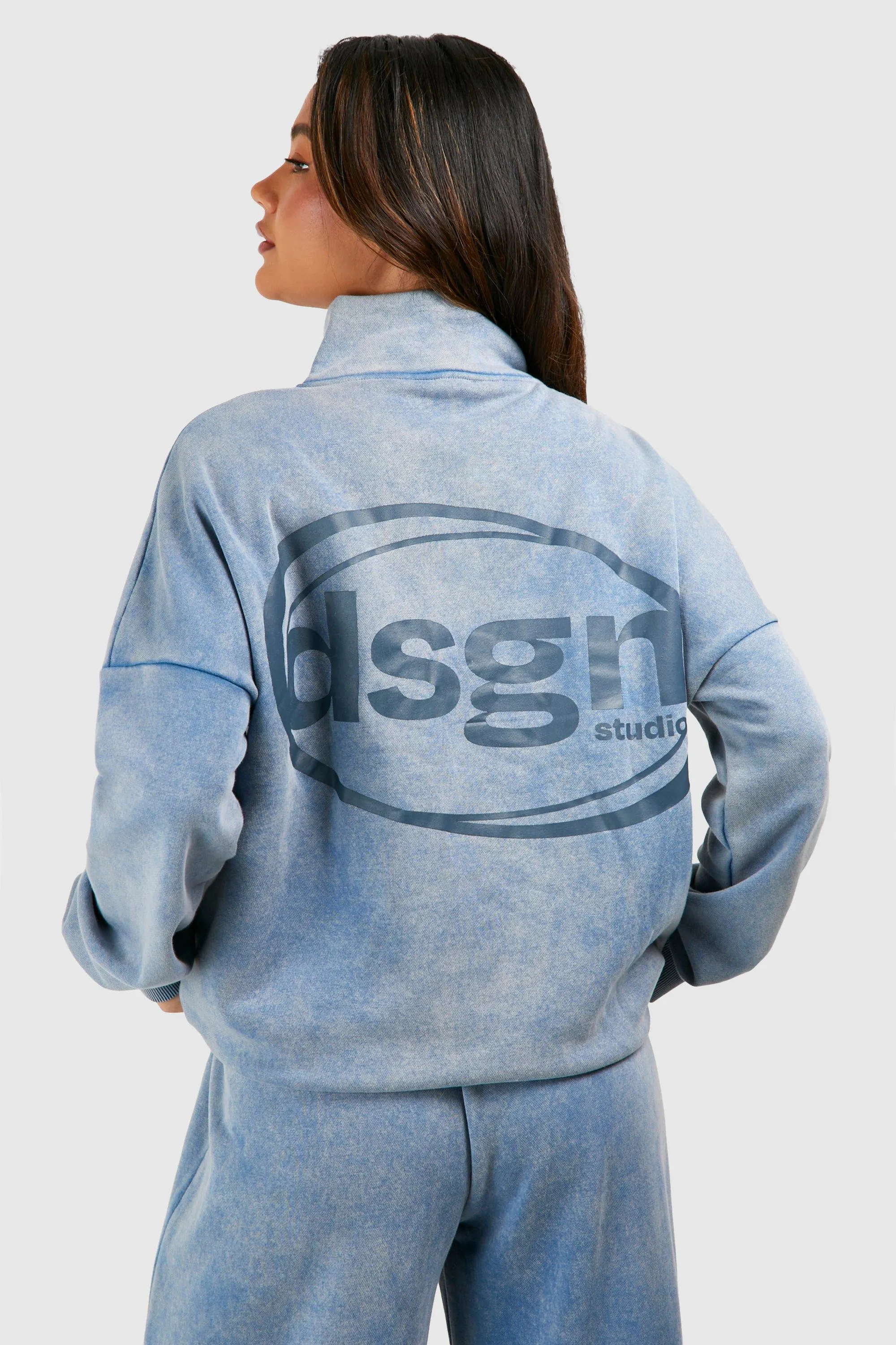 Hoodies & Sweatshirts | Dsgn Studio Washed Half Zip Oversized Sweatshirt | boohoo