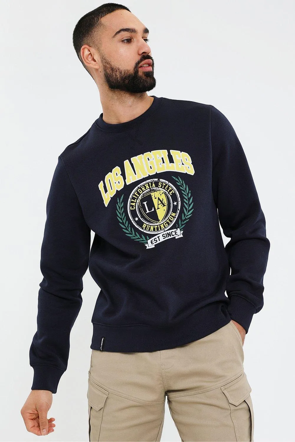 Hoodies & Sweatshirts | 'Ocean' Varsity Style Crew Neck Sweatshirt | Threadbare