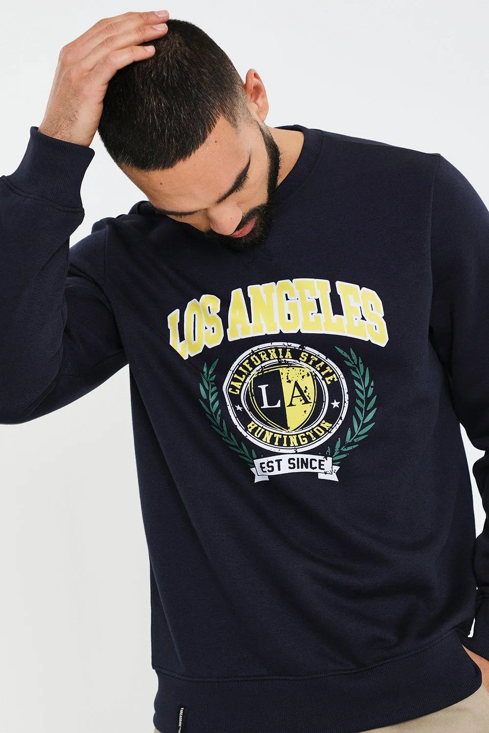 Hoodies & Sweatshirts | 'Ocean' Varsity Style Crew Neck Sweatshirt | Threadbare