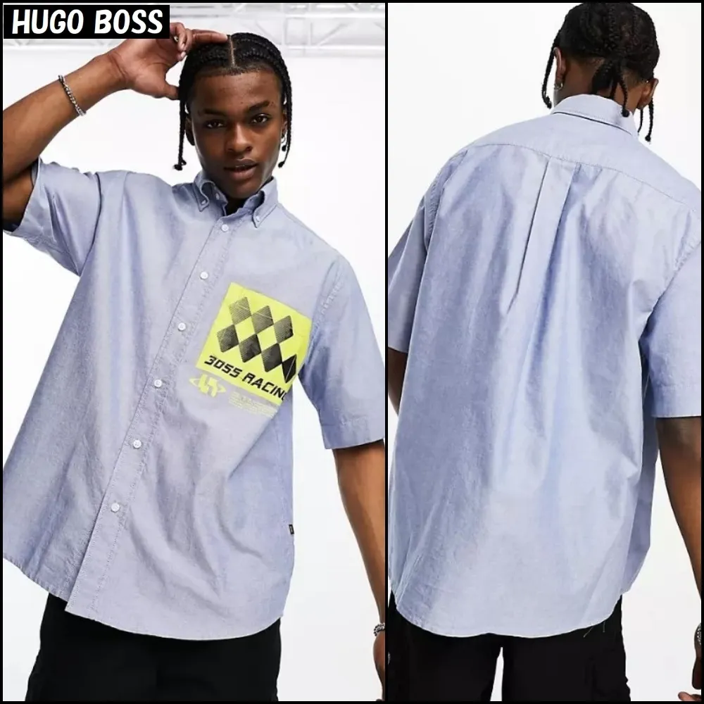 Hugo Boss  |Cotton Short Sleeves Logo Shirts