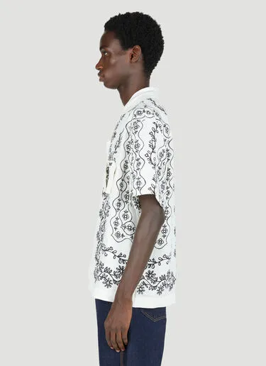 JACQUEMUS  |Flower Patterns Denim Linen Street Style Short Sleeves Logo