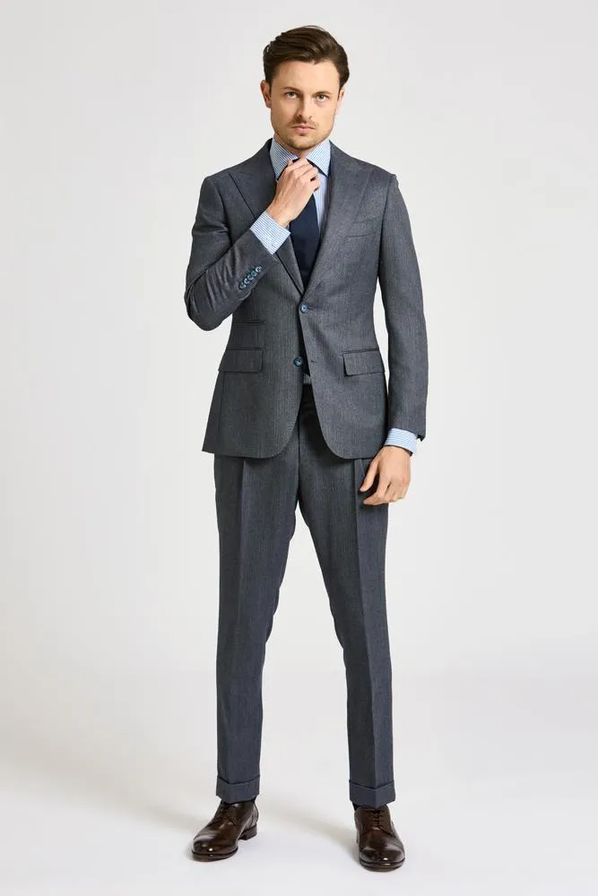 Jonah Suit - Steel Blue Herringbone