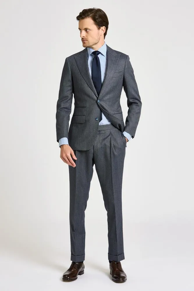 Jonah Suit - Steel Blue Herringbone